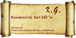 Kovacsics Gellén névjegykártya